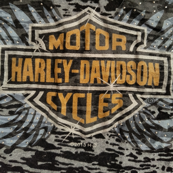 3/$10⭐ Harley Davidson v-neck t-shirt, women's small, black and gray - Picture 4 of 10